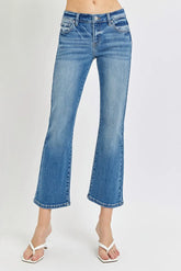 Low Rise Crop Flare Jeans With Plus Size Risen MEDIUM 0